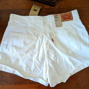 Levi's White Mom Shorts